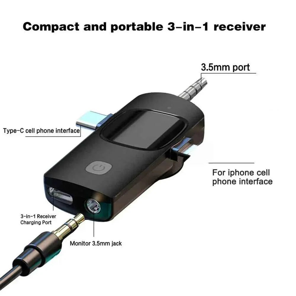 Wireless Lavalier Microphone 2.4G Audio Video Recording Noise Cancelling for iPhone iPad Android Xiaomi Samsung Live Game Mic
