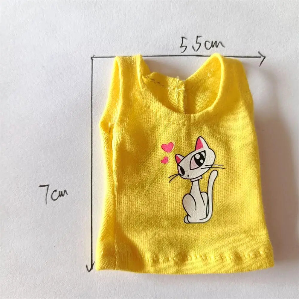 NEW Blyth Clothes T-Shirt Vest   Cute Cat print Vest clothes for Blyth, Momoko, Obistu, Licca , FR 1/6 Dolls Accessories