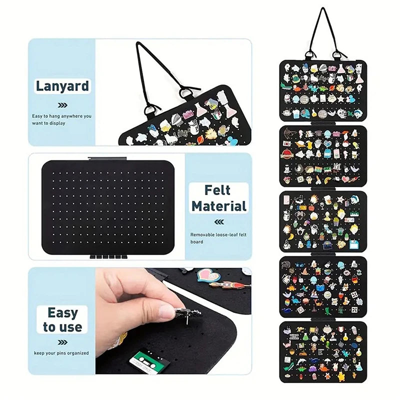 1pc Foldable Felt Jewelry Organizer,Wall Hanging 5-Tier Earring Pendant Display,Storage Bag For Necklaces,Bracelets