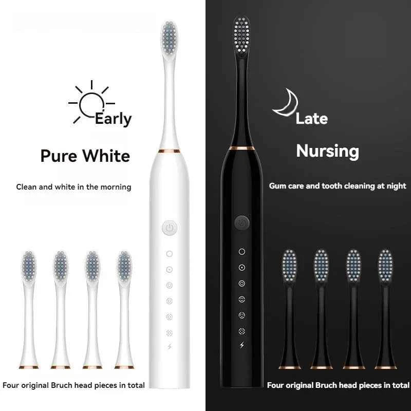 Electric Toothbrush Soft Bristles 6 Speed Automatic for Adults & Kids  Universal Smart Charging  All Ages Compatible