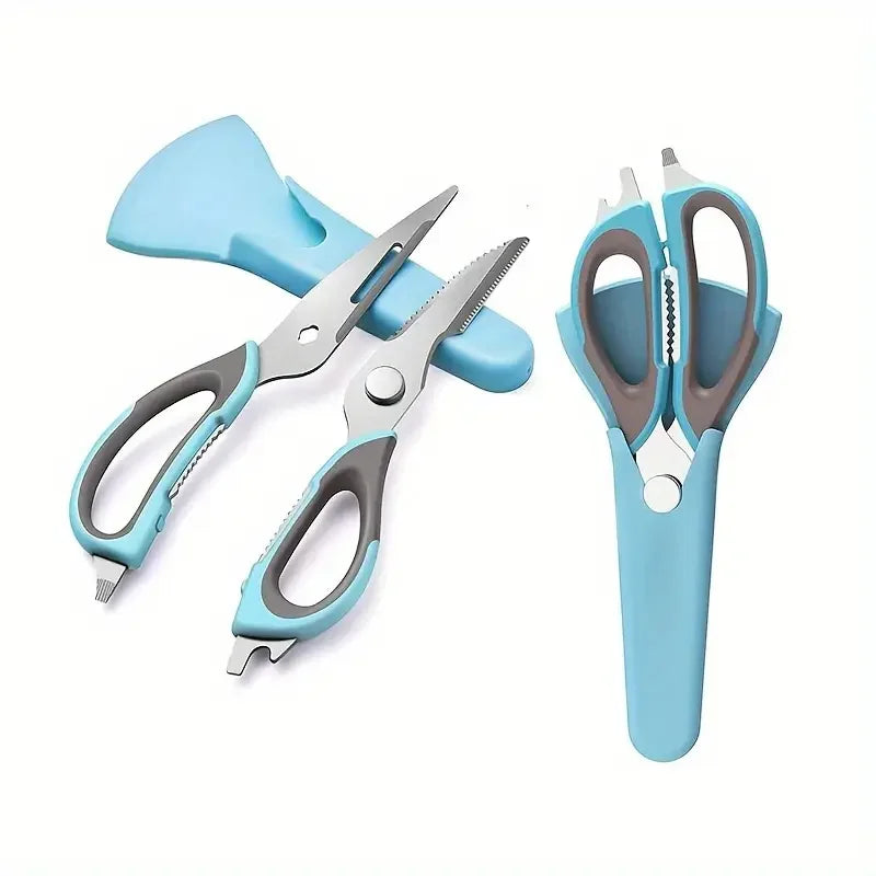 7-in-1 Multifunctional Kitchen Scissors with Magnetic Holder Stainless Steel Food Scissors for Meat, Fish, Kitchen Food Scissors