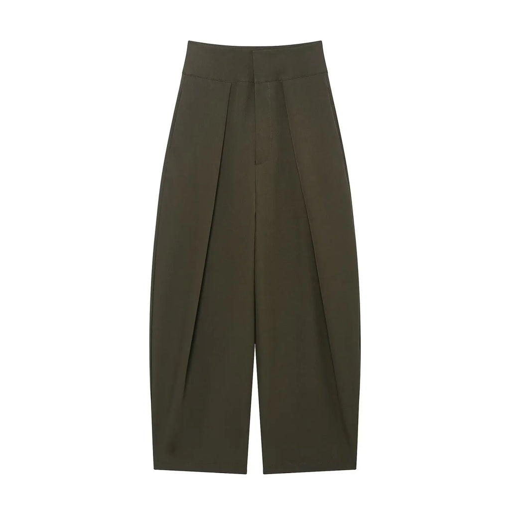 Koekop Office outfits High-waisted pleated balloon Ladies Pants Fashion Office Wear High waist Pants for Women Formal Pants