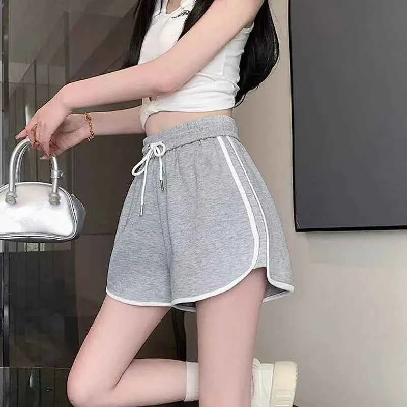 2026 Summer New Women Outdoor Sports and Fitness Shorts Korean Edition Sexy High Waist Yoga Casual Wide Leg Home Sleepers