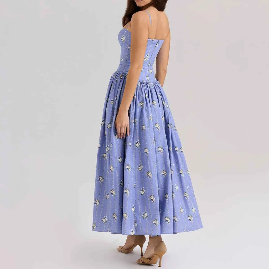 Suninheart Summer Clothes for Women Midi Elegant Dress 2025 New Arrivals White Floral Print Holiday Dress