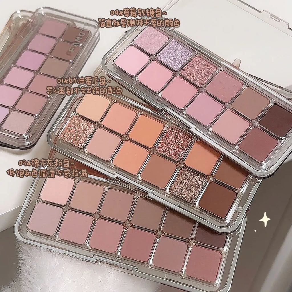 12-Color Low Saturation Matte Eyeshadow Palette Tea Apricot Earth Tones Long Lasting All-Matte Eye Makeup for Daily Use
