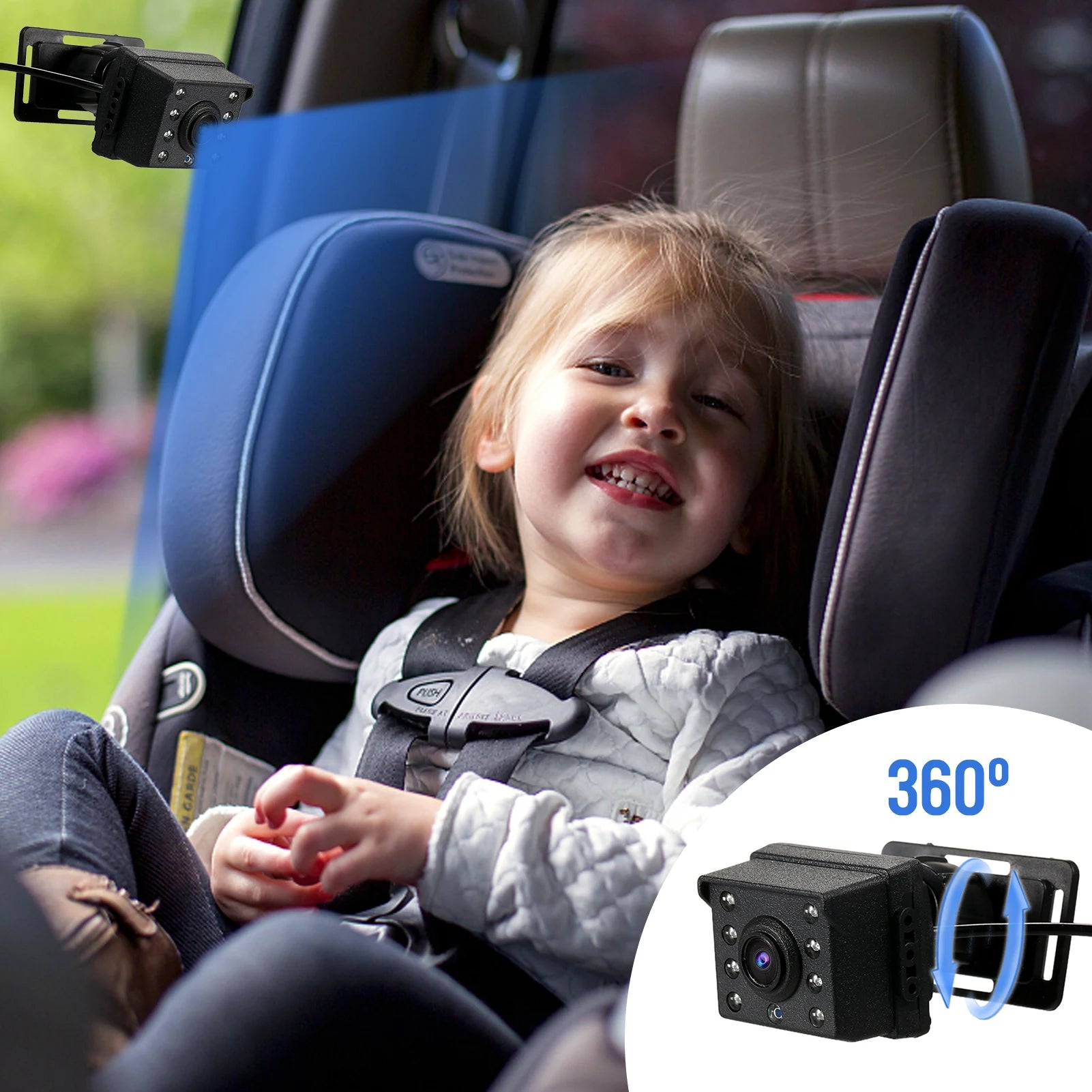 Baby Car Mirror 1080P Baby Monitor with Night Vision 150° Wide View Angle for Infants Kids with Camera USB Plug 4.3" Baby Camera