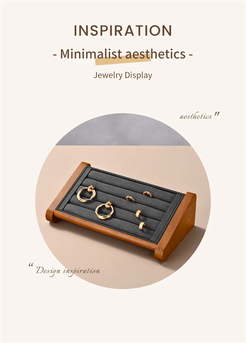 Oirlv Wooden Ring Jewelry Display Stand Jewelry Organizer Rack Earring Storage Rack Counter Ring Display Stand Ring Display Prop