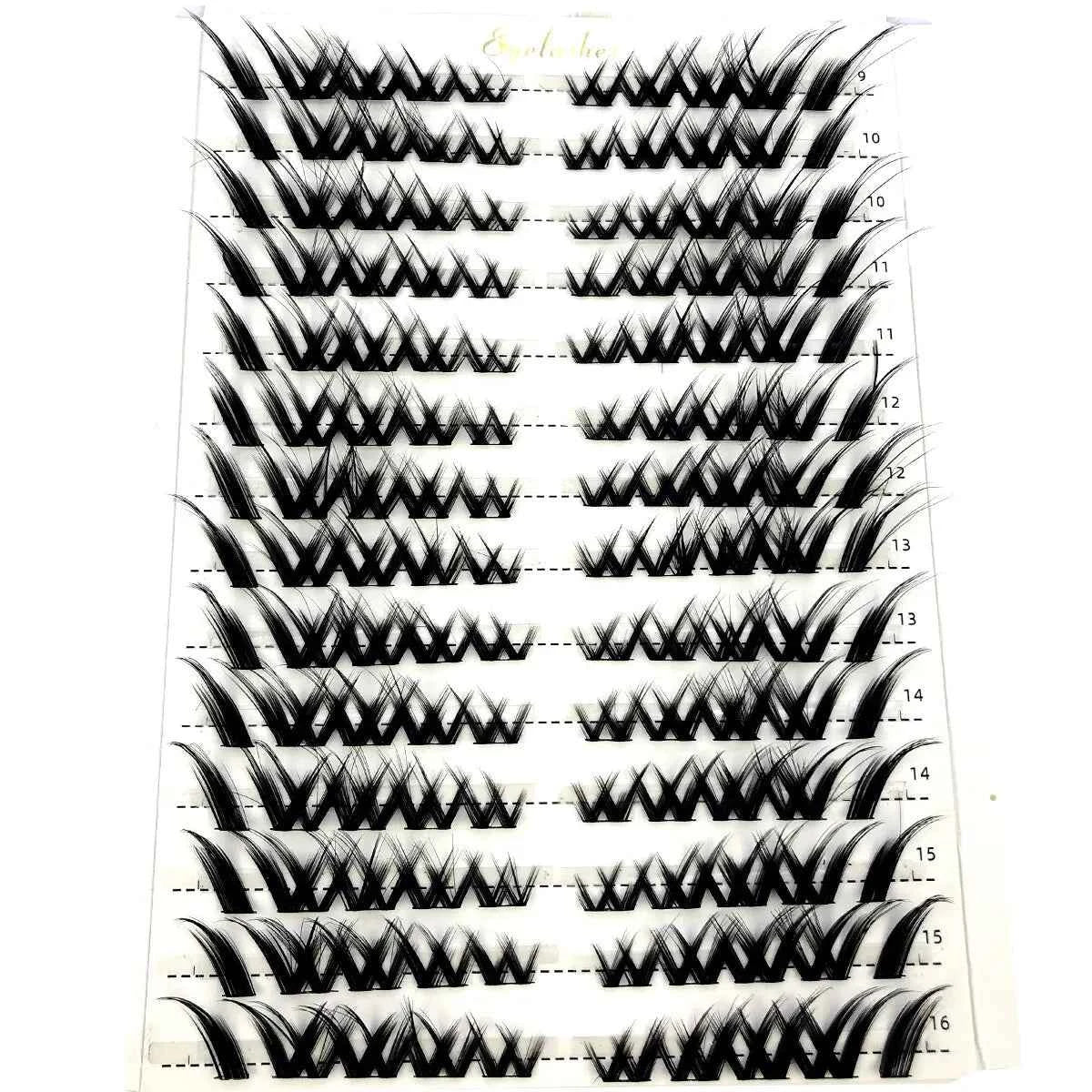 14rows Individual 3D Fluffy False Eyelashes Single Cluster Eyelash Extension Segmented Natural Mink Fox Eye Effect Makeup Lashes