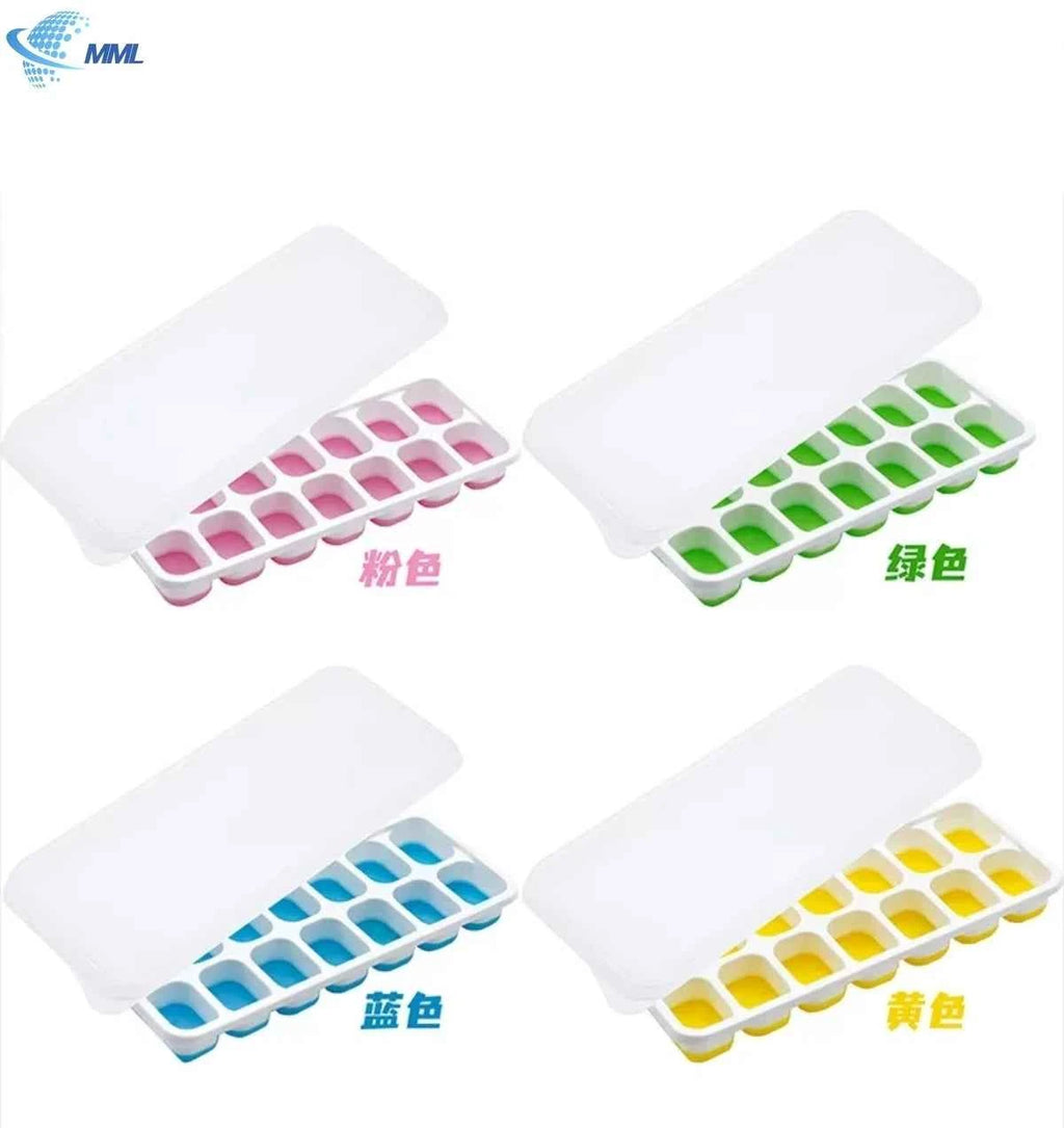 14 Grids Fruit Ice Maker with Removable Ice Cube Trays Reusable Silicone Ice cube Mold Lids Kitchen Tools Freezer Summer Mould