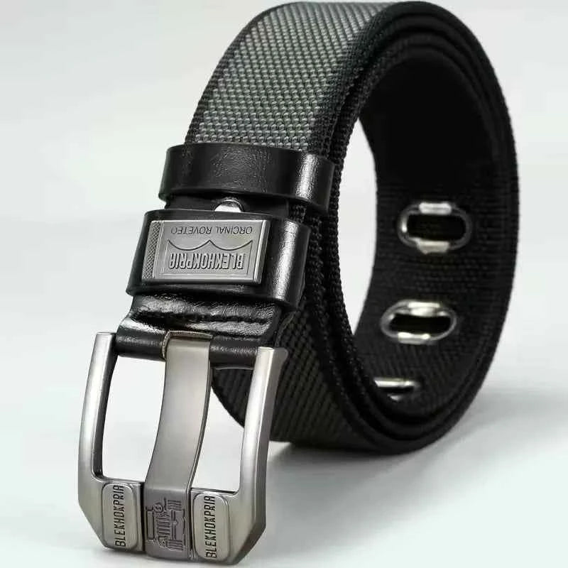 New Fashion Men's Pin Buckle Youth Overalls Canvas Waistband Belt Casual Retro Decorative Belt Fashion High-Quality Webbing Belt