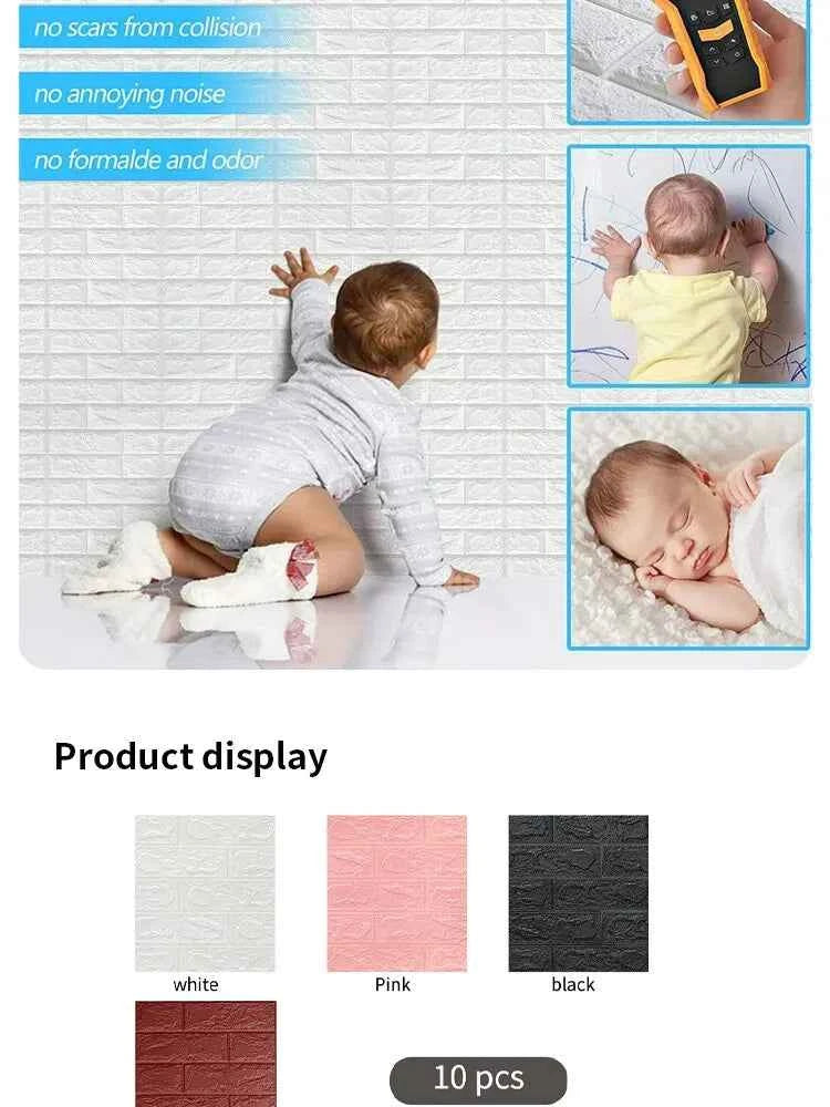 3D Three-dimensional Wall Stickers Self-adhesive Wallpaper Anti-collision Decorative Stickers 10pc