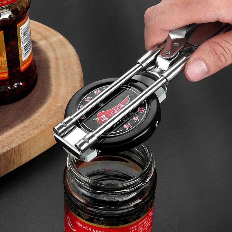 Stainless Steel Adjustable Multi Function Labor Saving Bottle Jar Can Opener Kitchen Tool Heavy Duty Easy Grip Accessories