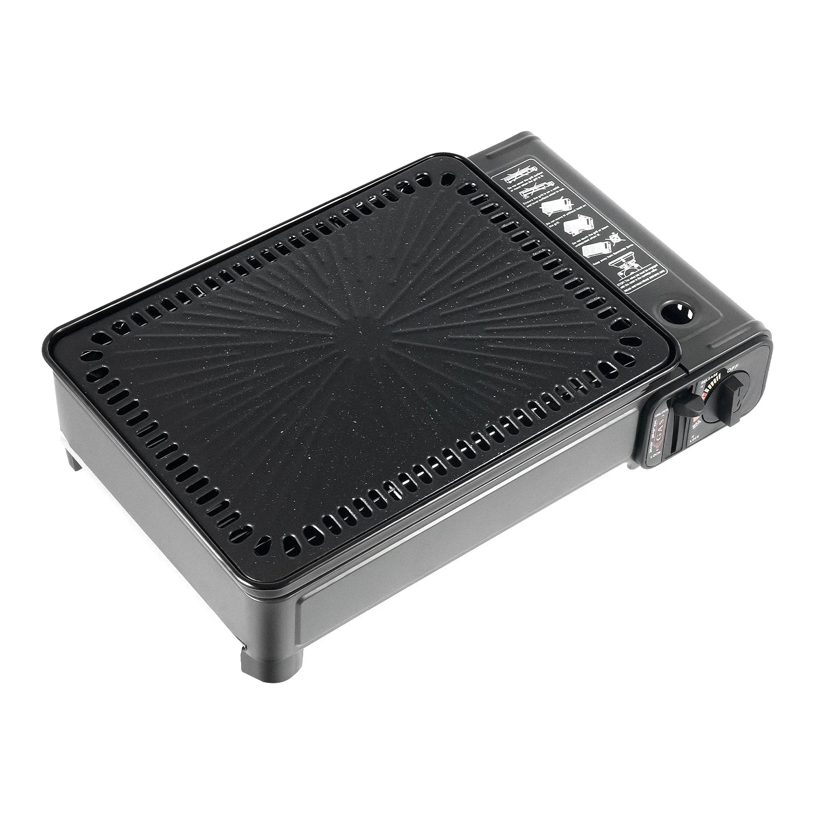 Portable Camping Grill Gas Stove, Butane Gas Burning Grill, Barbecue Grill Cooker for Ooutdoor Grilled Meat, Vegetables