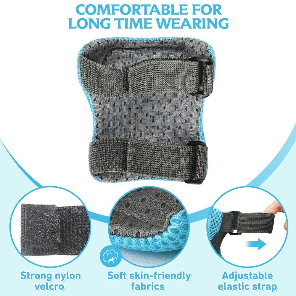 Kids Knee Pads and Elbow Pads Set with Wrist Guard 3 in 1 Kids Protective Gear Set for 3-10 Years for Skateboarding, Skiing, Cyc