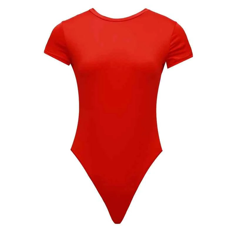 Women's Tops Summer Bodysuit Daily Irregular Breathable Fashion Lady Jumpsuit Top Sexy T-shirts Solid Color Bottom Layer Shirt