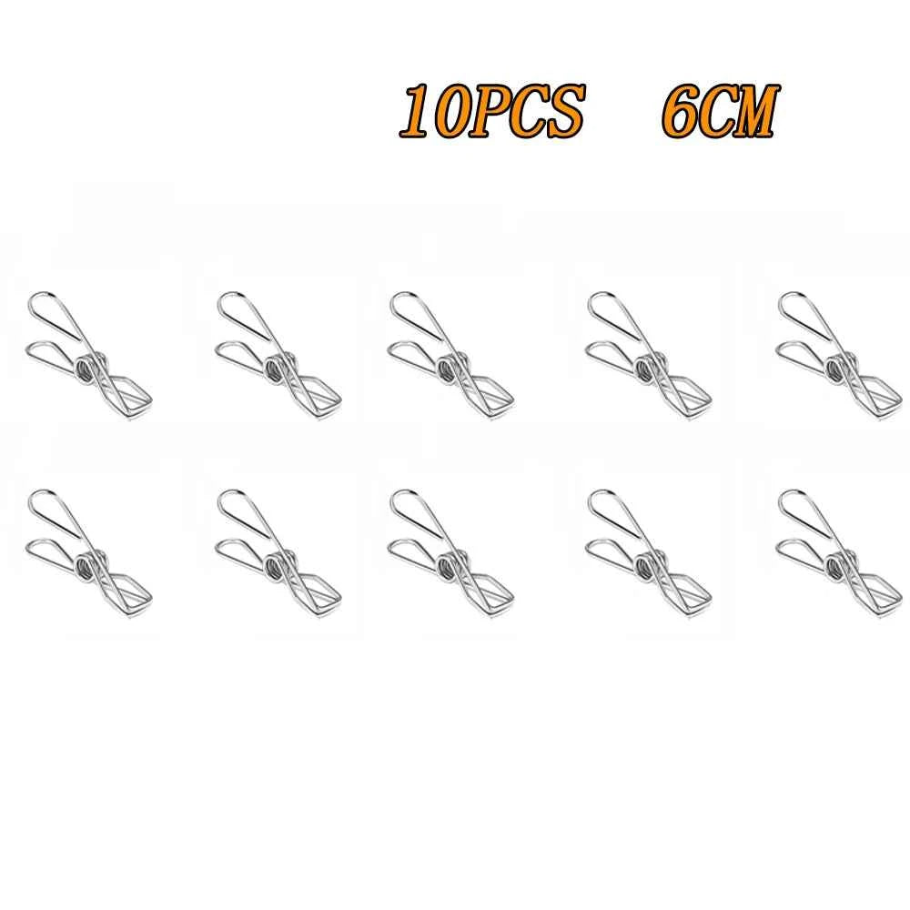5CM 6CM Stainless Steel Clips 10/20/40 Clothes Pins Pegs Holders Clothing Clamps Sealing Clip Household Multipurpose Clothespin