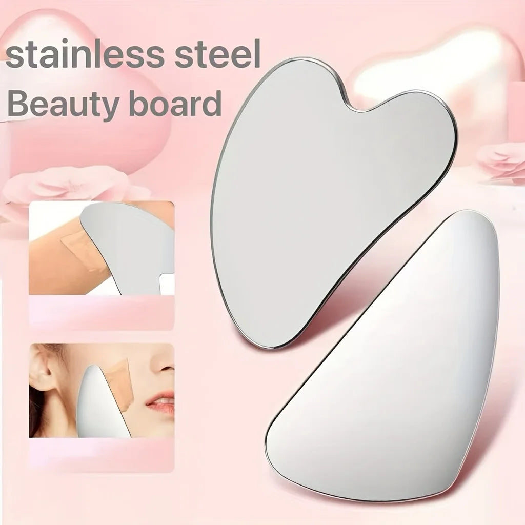 Stainless Steel Facial Thin Gua Sha Tool Ergonomic Design for Improved Blood Circulation & Wrinkles Durable Skincare Tool