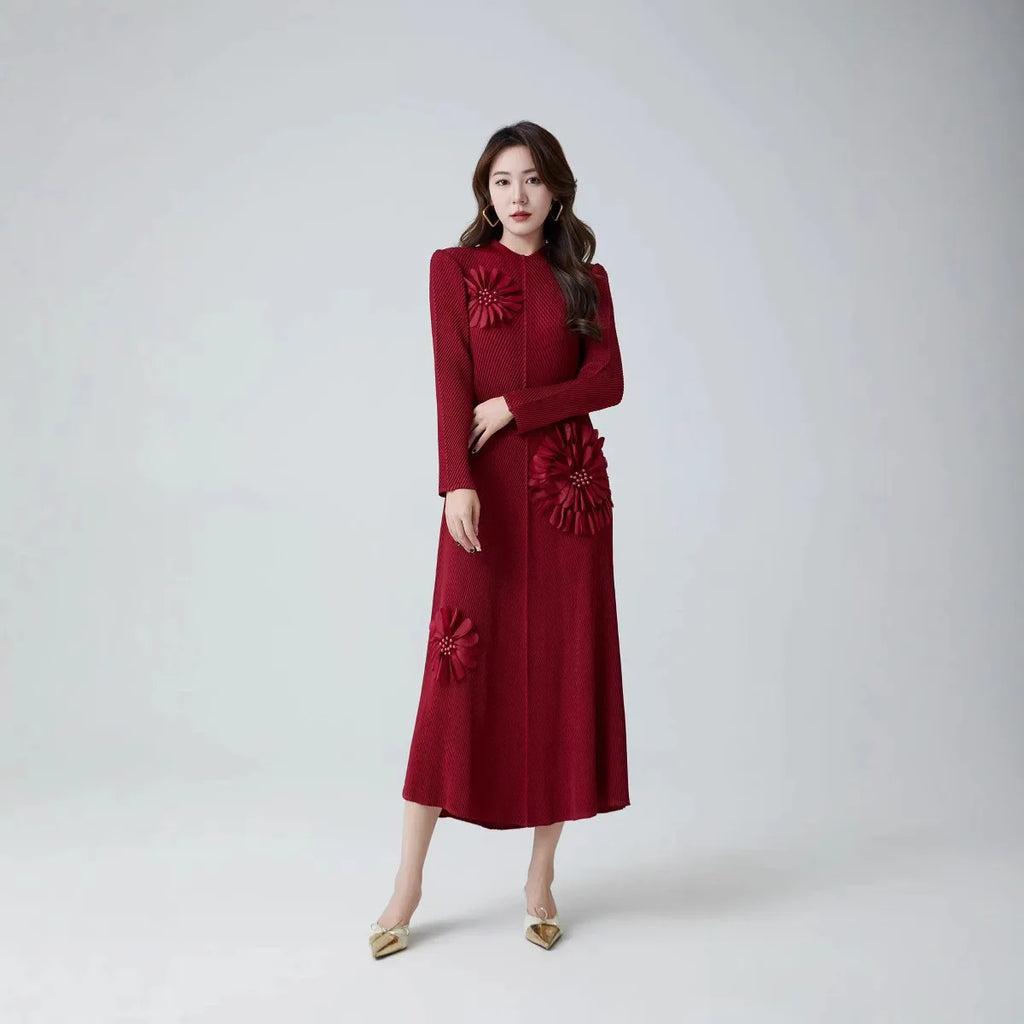 Directly From The Manufacturer Spring New Design Three-dimensional Printing Pleated Dress Foreign Style Fashion Dresses Women
