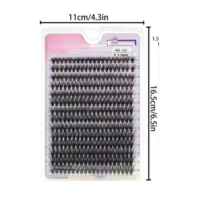 14 Rows 280 Pcs 40D Mix 9-16mm Lash Clusters Natural Daily Wear False Eyelashes For Diy Makeup
