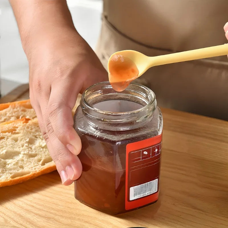 Multifunctional Silicone Scraper, Mini Double Headed 2-in-1 Fruit Jam Cosmetic Bottle Spatula Spoon Kitchen Cooking Baking Tools