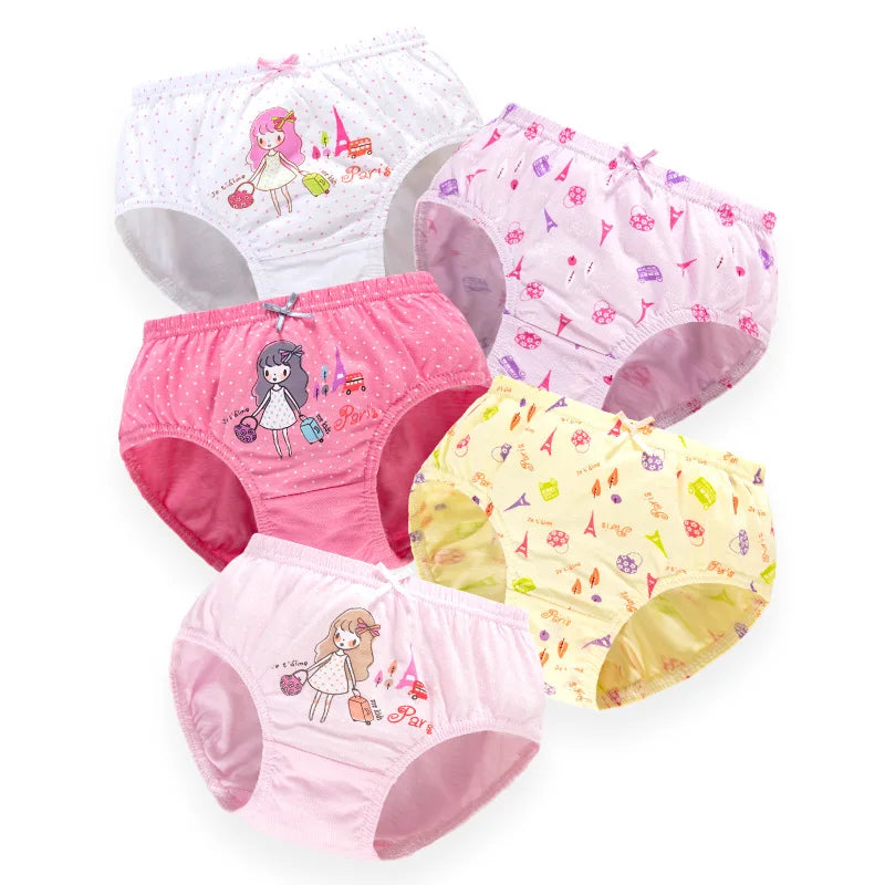 5 Pcs/Lot Children's Underpants For Girls Cute Cat HelloKitty Cartoon Girls Panties Cotton Baby Kids Underwear Breathable Briefs