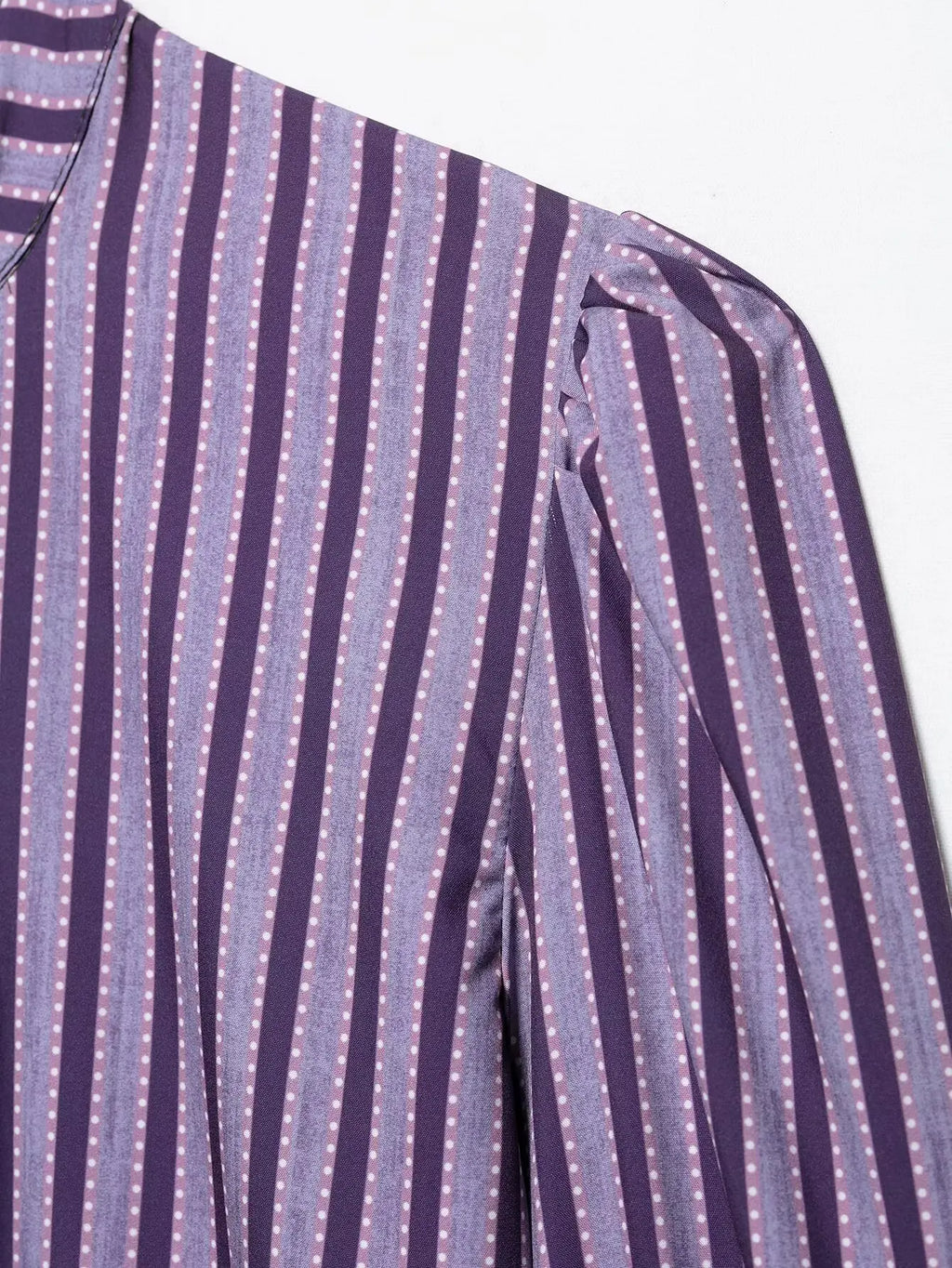 Sweet Women Ruffles Plaid Purple Shirts 2025 Fashion Ladies Casual Stand Collar Blouses for Party Female Elegant Tops Clothes
