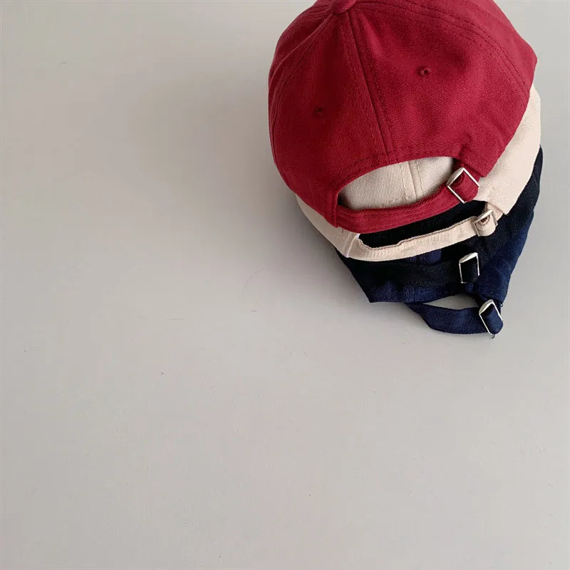 Summer Baby Baseball Hat Letter Embroidery Kids Peaked Cap for Boy Girl Solid Color Children Adjustable Sun Hats Gorras 아기모자