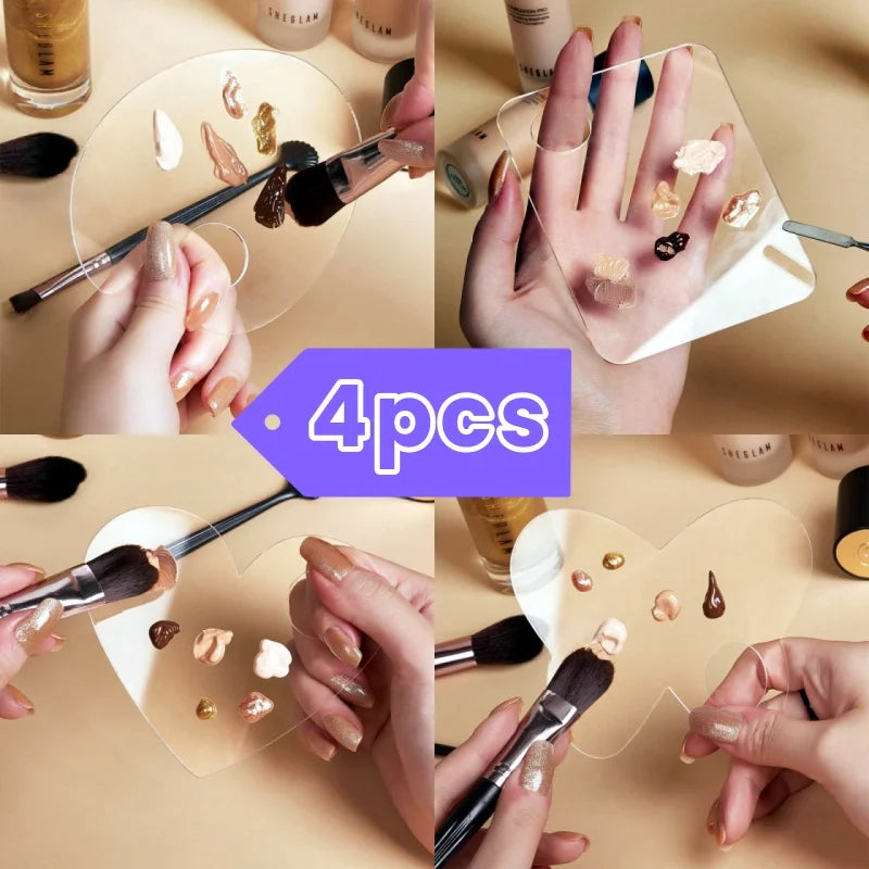 Transparent Acrylic Palette Tool Makeup Palette Liquid Foundation Eye Shadow Mixing Cream Manual Cosmetic Beauty Makeup Mixer