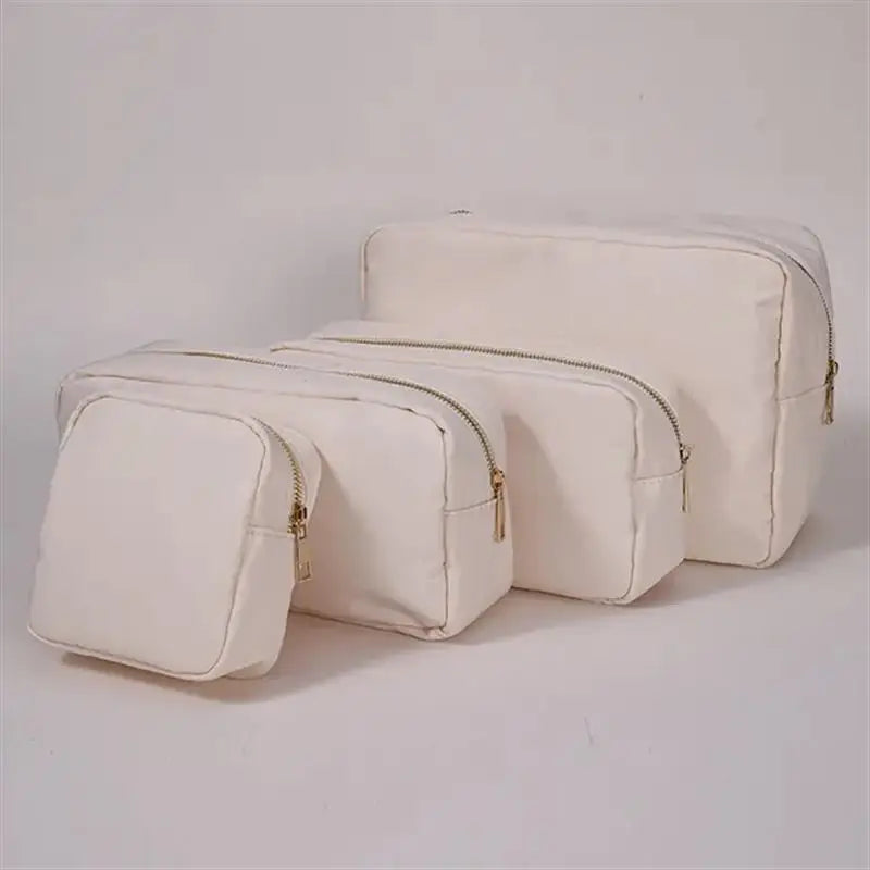 Stock Multi Colors Nylon Pouch Large Cosmetic Bag Zipper Toiletries Organizer Bag For Women Girls Gift Makeup Pouch