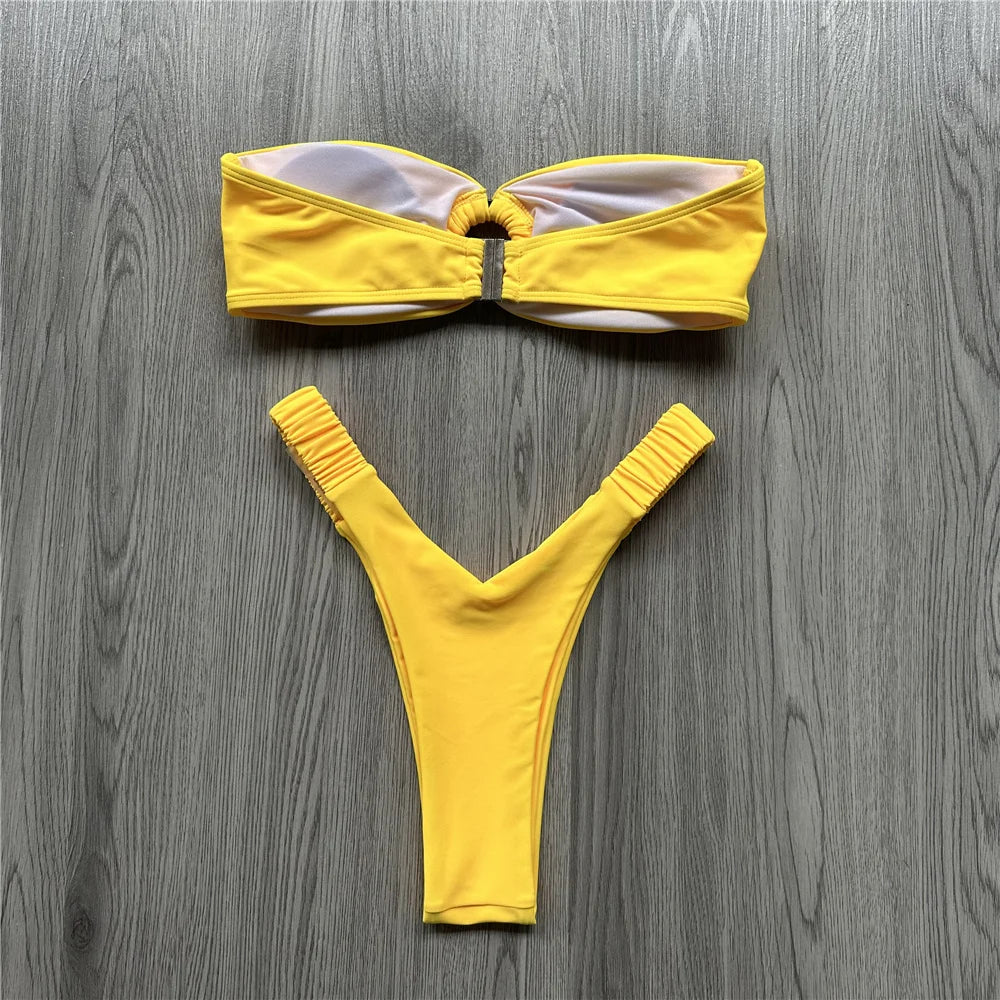 Micro Bikini Push Up Women Swimsuits 2025 Sexy Female Swimwear Brazilian Bikini Set Thong Biquini Swimming Suits Beachwear