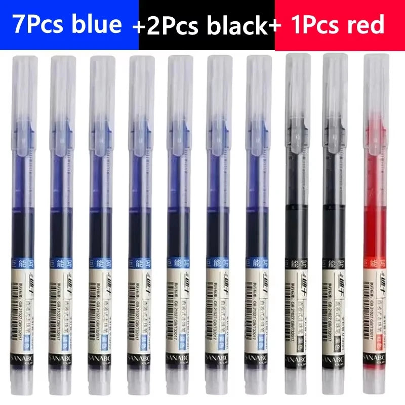 3-102Pcs/set High Quality Needle Type Gel Pens Straight Liquid Ballpoint Pen Kawaii Stationery School Office Supplies Writing