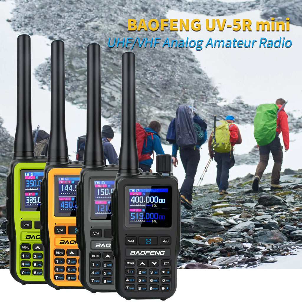 2PCS/Pack Baofeng UV-5R Mini Dual Band Dual PTT Walkie Talkie 5RMINI Air Band Rx 5W Compact  VOX FM Amateur Radio Type-C Charge