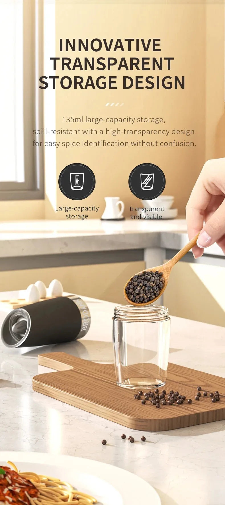 Electric Pepper Grinder Stainless Steel Automatic Gravity Shaker Salt Pepper Grinder Spice Mills Grinding Tools Kitchen Gadgets