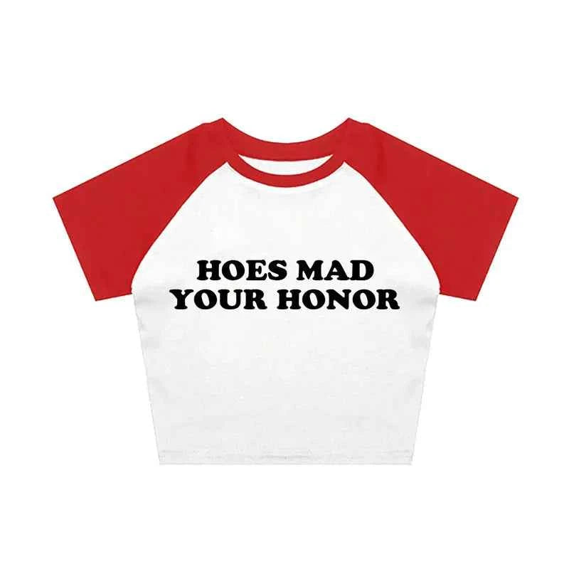 Aesthetic Vintage Y2k Style Clothes High Street Print Baby Tees Slim Crop Tops Streetwear Goth Short Sleeve Emo Girls Tops emo