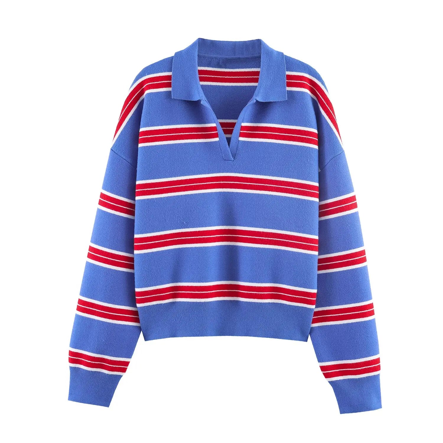 Nlzgmsj 2025  Autumn High Street Chic Women Striped Knitted  Sweaters Women Full Sleeve Vintage Style Tops