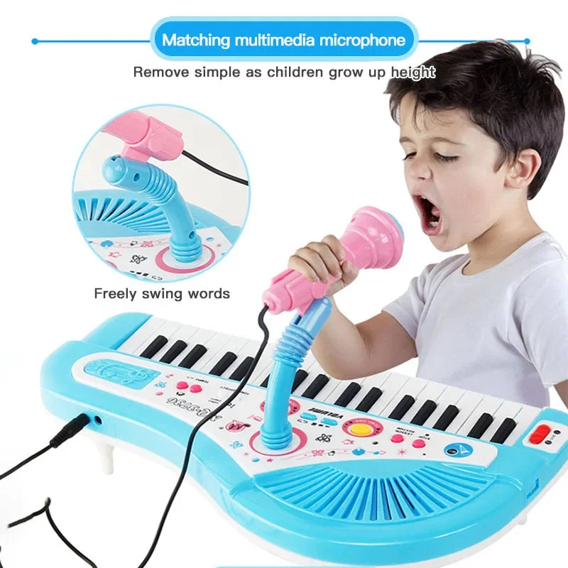 Chriyungel 37 Keys Kids Electronic Keyboard Piano with Microphone Musical Instrument Educational Toys Gift for Boy Girl Toddler