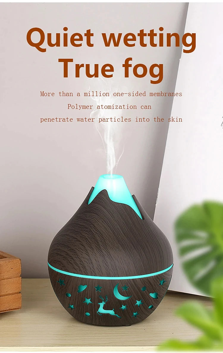 USB Ultrasonic Cool Mist Sprayer Essential Oil Fragrance 200ml Mini Home Wood Grain Air Humidifier Electric Air Aroma Diffuser