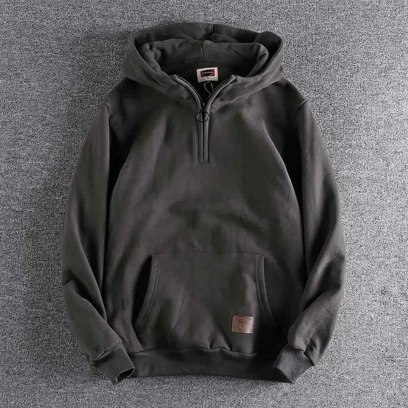 Loose Male Hoodie Solid Autumn Emo Luxury Designer Aesthetic Simple Y2k Vintage Men's Hooded Sweatshirt High Quality Cotton Warm