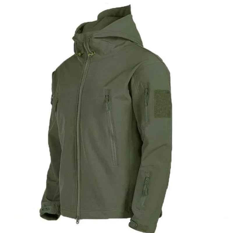 Winter Autumn Tactical Jackets Elastic Men Fleece Waterproof Suits Fishing Warm Hiking Camping Tracksuits Set Hood Coat S-5XL