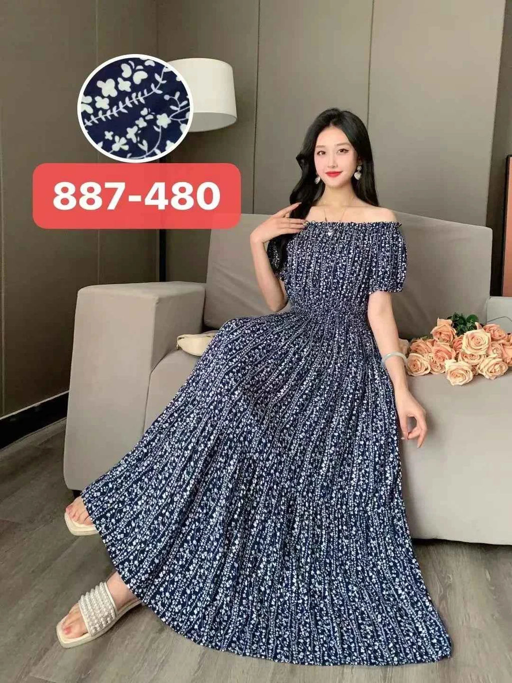 Long Maxi Dress Women Clothing Spring Summer Bohemian Holiday Beach Korean Style Floral Vintage Slim Vestidos Robe Dresses Boho