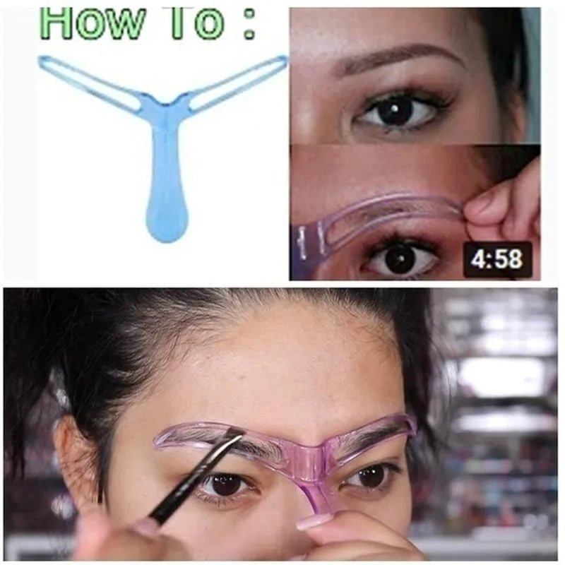 8pcs/set Eyebrow Shaping Template Helper Eyebrow Stencils Kit Grooming Card Eyebrow Defining Makeup Tools mask
