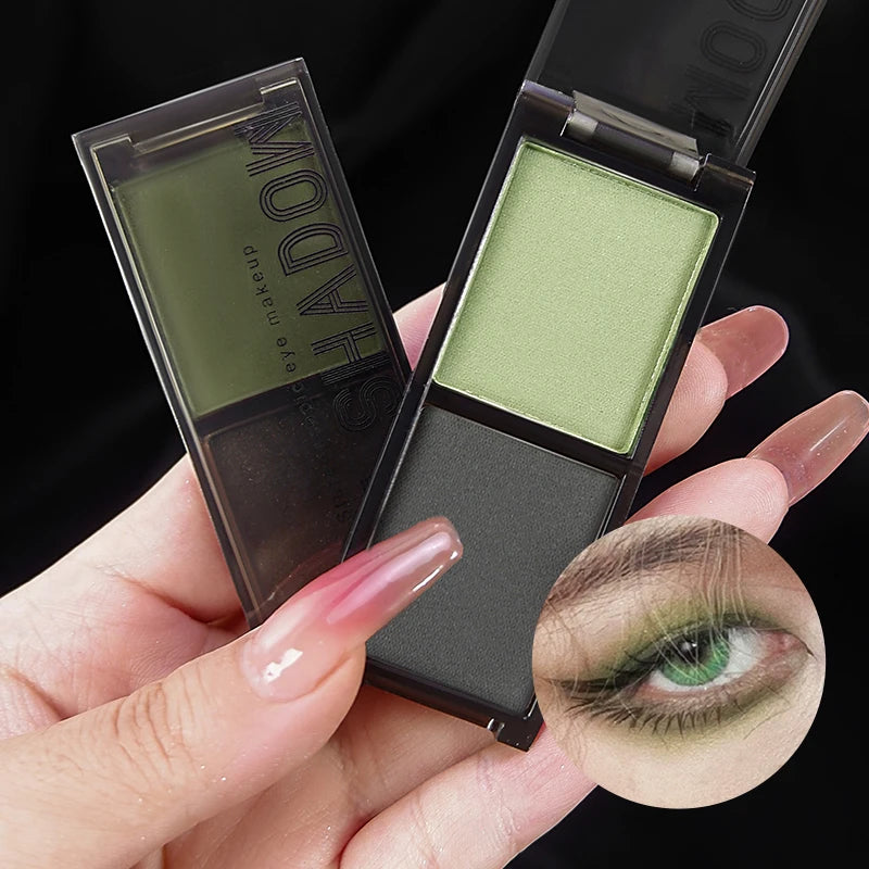 Two-color Black Red Eyeshadow Palette Multifunctional Makeup Palette Silky Matte Blood Red Eyeliner Silkworm Lower Shadow Makeup