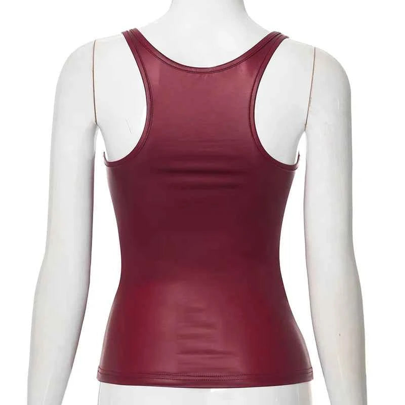 Women's Solid Square Collar Tank Top Sleeveless Y2K Korean Fashion Edgy Summer Ropa De Mujer Camison Verano