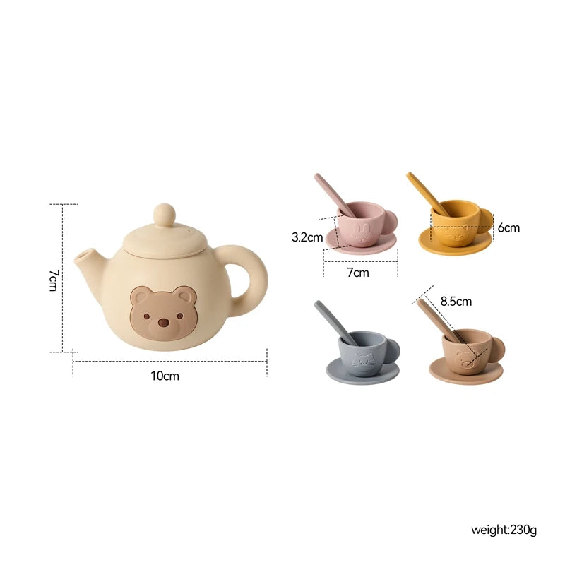 Kids Play House Toys Wooden Tea Set Pretend Make Tea Play With Teapot Teacup Afternoon Snack Role Playing Toys Boys Girls Gift