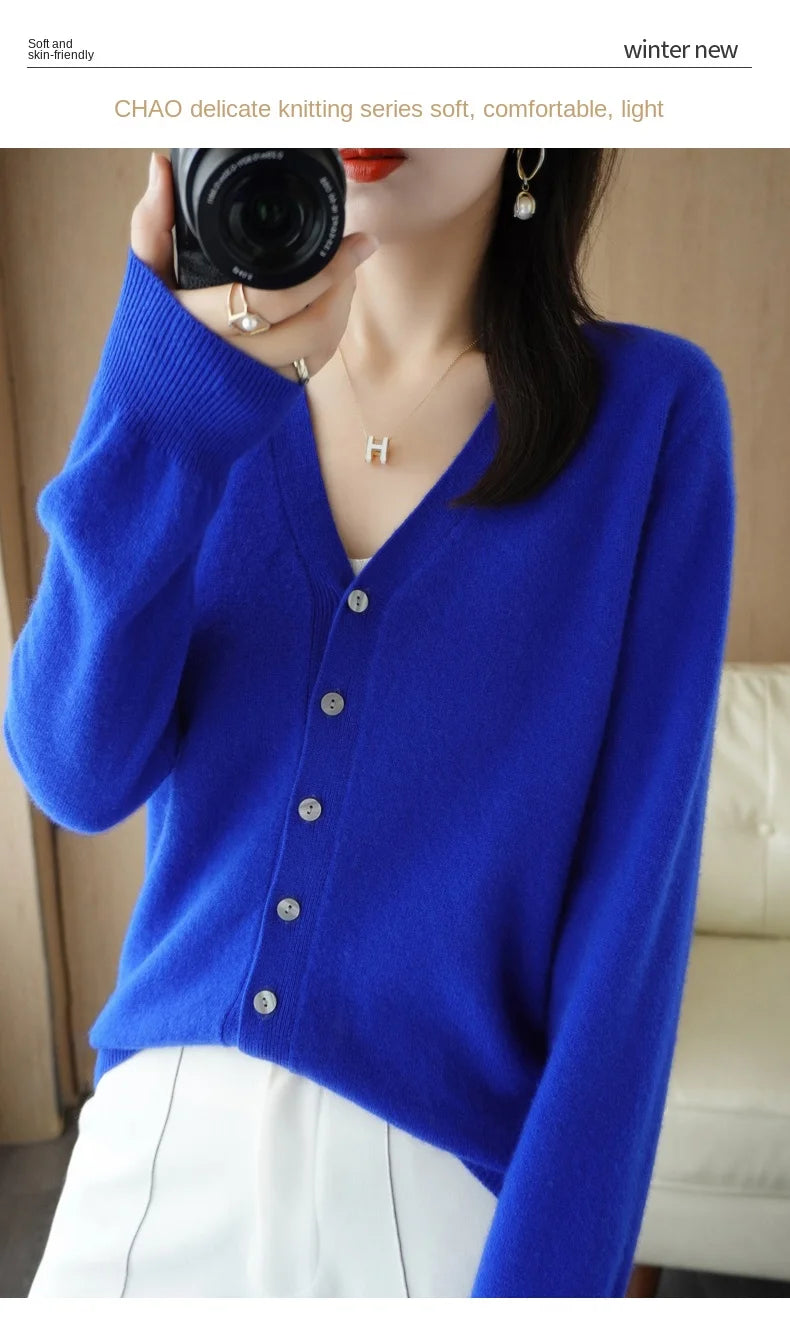 Women Cardigans 2025 Autumn Winter Single Breasted Knitwears Long Sleeve Warm Knit Cardigan Korean Fashion Spring casual Sweater