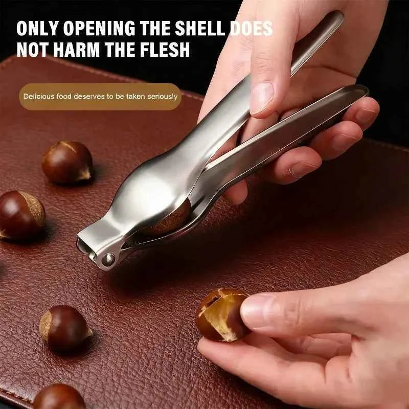 Stainless Steel Bottle Opener and Cutter for Home Use, Chestnut Tool, Kitchen Gadget, High Quality, 2 in 1