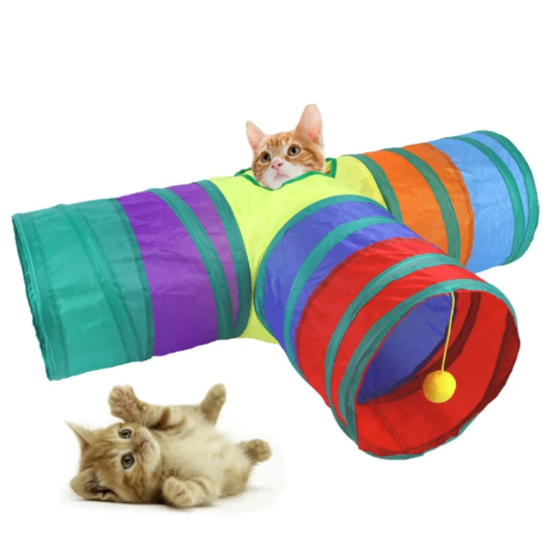 Hot Foldable Cat Tunnel Tube Interactive Fun Kitty Training Toy Boredom Buster for Puppy Kitten Pet Supplies Cat Accessory