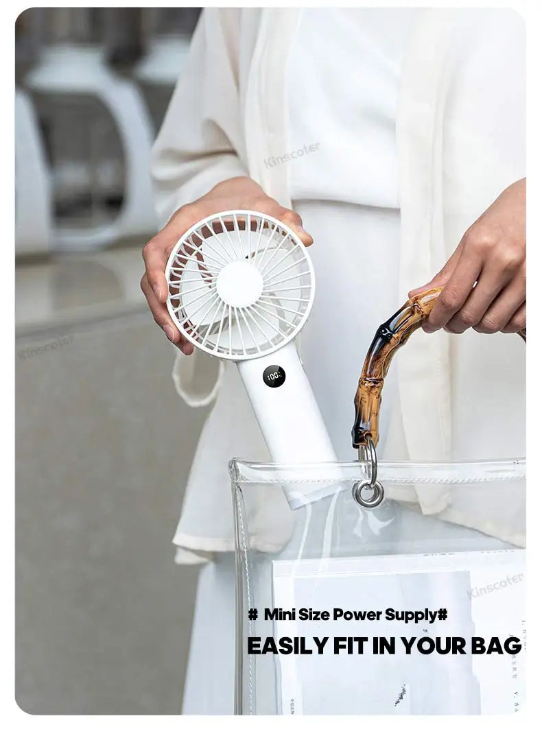 New Handheld Personal Fan Portable Mini USB Hand Fan 3600mAh Rechargeable Mini Fan with Stepless Speed Control Display Nightligh