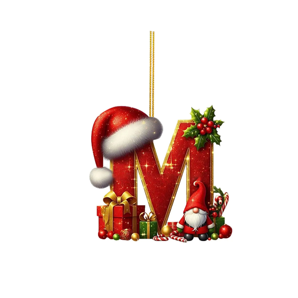 2D Home Decorations Ornaments 26 Letter Pendant For Christmas Tree Decor Christmas Ornaments Acrylic Flat Christmas Tree