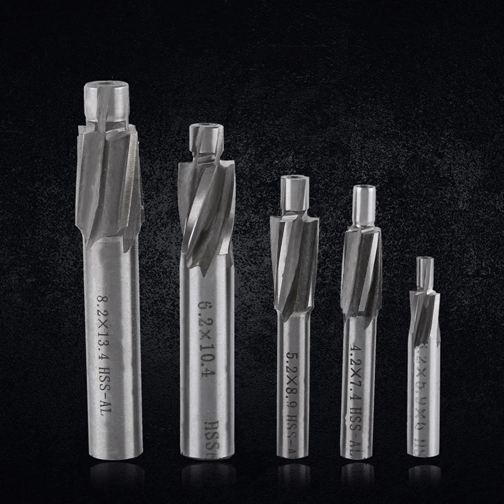 5pcs Countersink End Mill Cutter Slot Drill Bits Tool M3 M4 M5 M6 M8 Drill Milling Bits